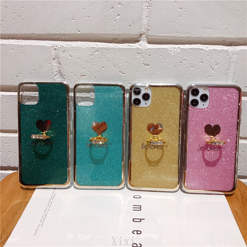 Ốp Điện Thoại Silicon TPU Mềm Lấp Lánh Cho Samsung Galaxy A04e A04 A04s A23 A13 Note 10 Lite S10 S8 Plus S8 + A10s A7 2018 A8 J6 + Giá Đỡ