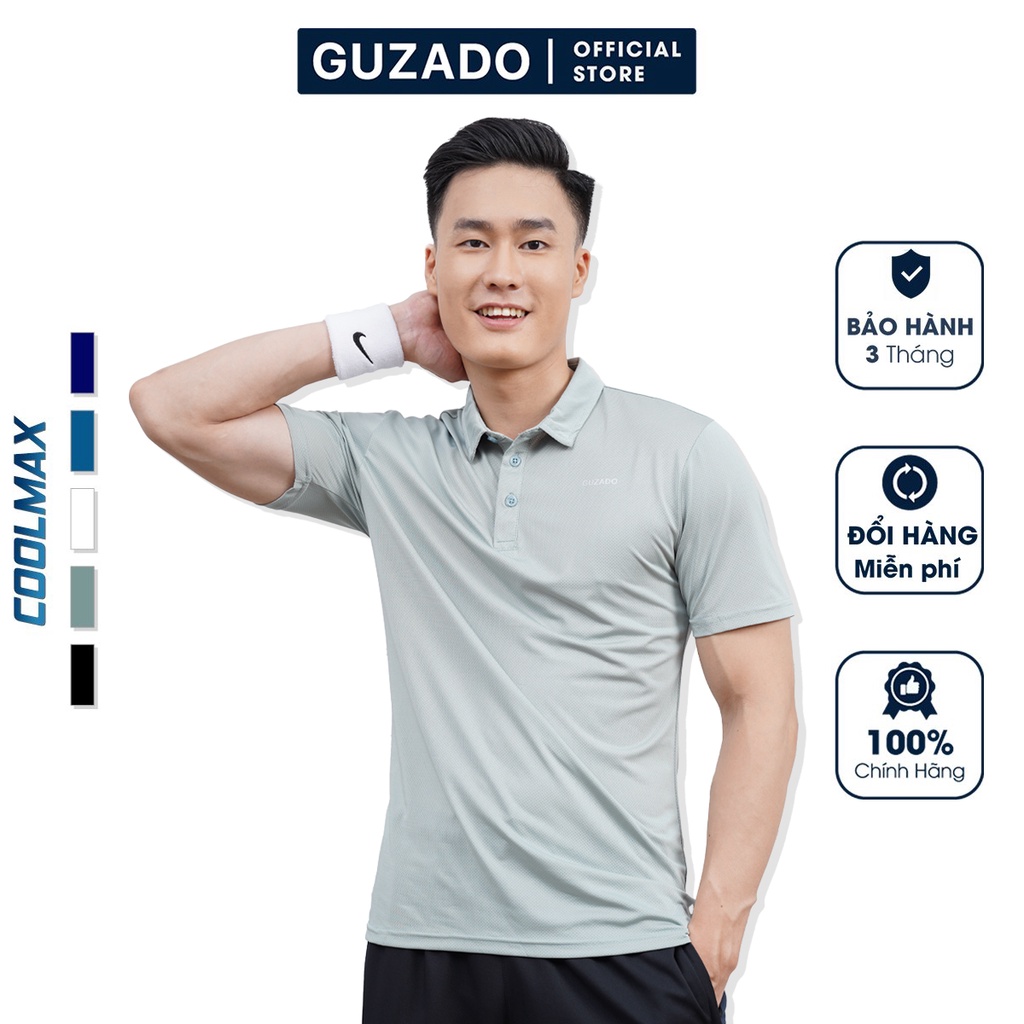 Áo Polo Thể Thao Nam Guzado Cổ Bẻ, Thấm Hút Tốt Kiểu Dáng Basic Form Regular Fit, Co giãn thoải mái GPL01
