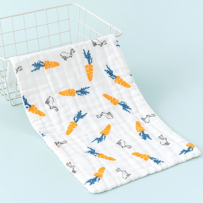 Khăn Lau Tay cotton Sáu Lớp Dày Dặn Hình Vuông Họa Tiết Hoạt Hình Cho Bé