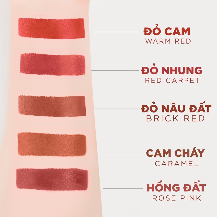 Son kem lì siêu mịn môi chuẩn màu lâu trôi dưỡng ẩm Grace Face Velvet Matte Lipstick 4ml