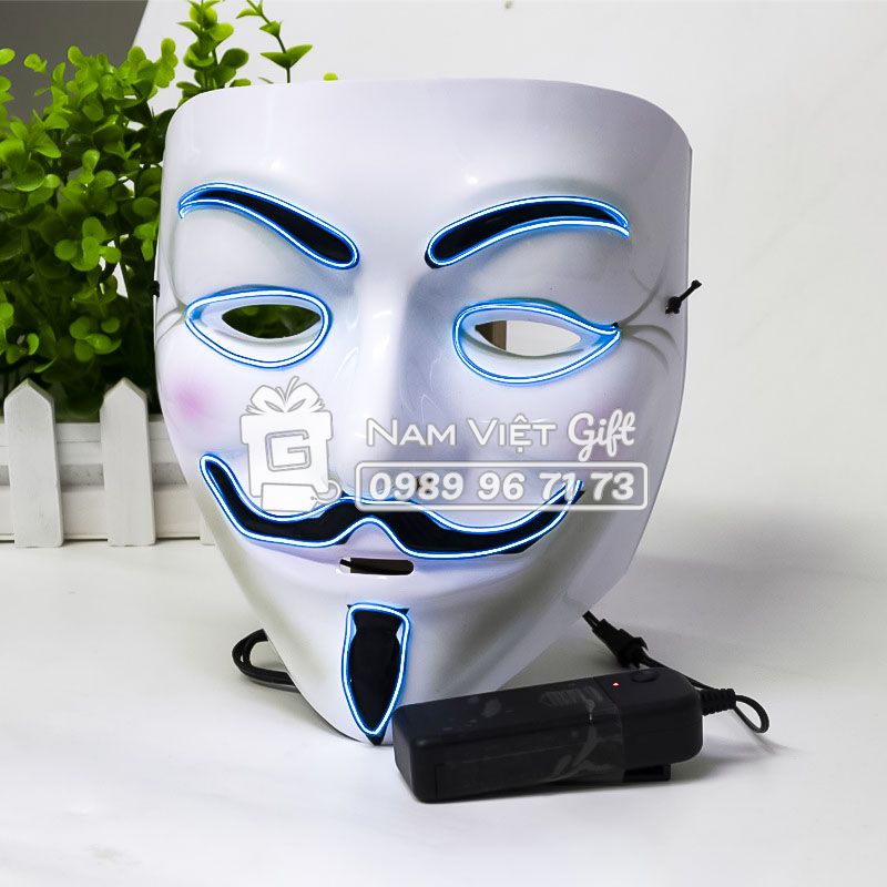 Mặt Nạ Hacker Anonymous Có Đèn LED Hóa Trang Cosplay Halloween