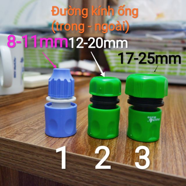 Bộ nối chia 2 nhánh ống mềm có van khóa độc lập Aquamate Đài Loan