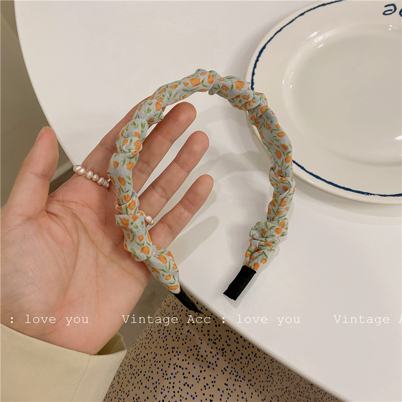 Băng Đô Vải In Hoa Thời Trang Hàn Quốc Cho Nữ