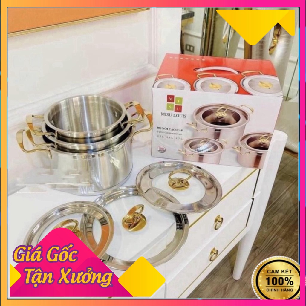 Bộ Nồi Inox 304 Cao Cấp MISU LOUIS, Bộ Nồi Inox Đức Gồm 3 Món - Đáy 3 Lớp Nguyên Khối - Sử Dụng Mọi Loại Bếp buingoclan2