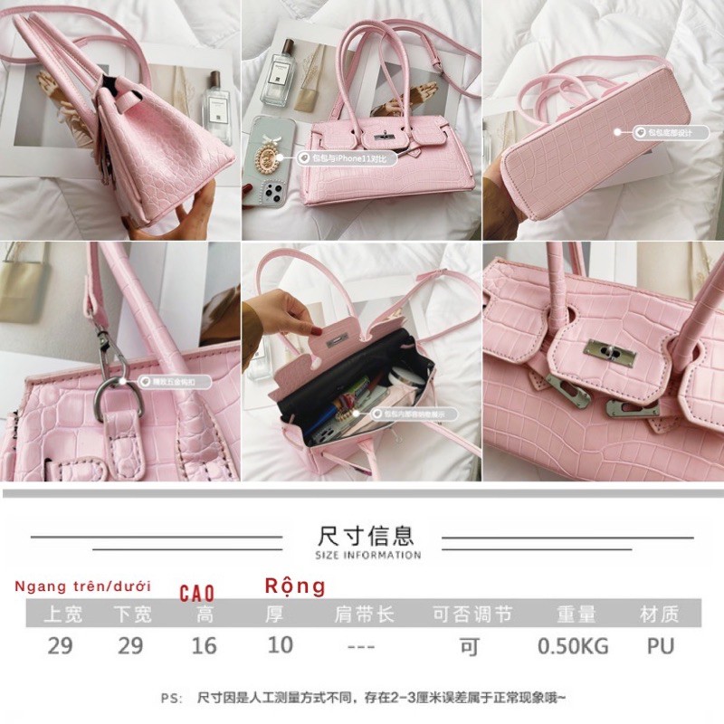 TÚI KẸP NÁCH DÁNG DÀI CÓ DÂY ĐEO CHÉO DA CÁ SAU LOANG MÀU SIÊU ĐẸP ♥️