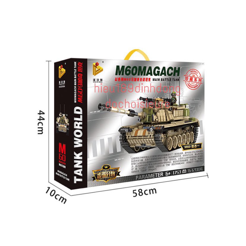 Lắp ráp 632004 : Xe tank parameter M60 1753 mảnh