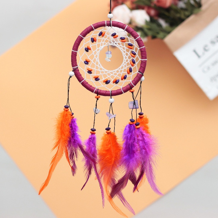 [Hàng sẵn] Chuông gió Dream Catcher Handmade Tròn Có Lông Vũ