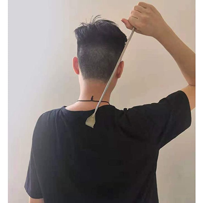 [Hàng mới về] Cây Gãi Lưng Bằng Thép Không Gỉ Có Thể Điều Chỉnh Thoải Mái Tiện Lợi