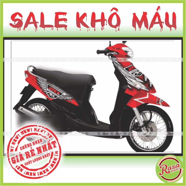 | SALE KHÔ MÁU | Tem trùm xe Mio - Decal PVC 5 Lớp Cao Cấp - Chống Thấm, Chống Phai Màu - Mã số: MIO 134
