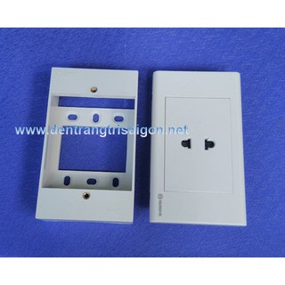 COMBO BỘ Ổ CẮM ĐƠN 2 CHẤU+ĐẾ NỔI - SINO VANLOCK -