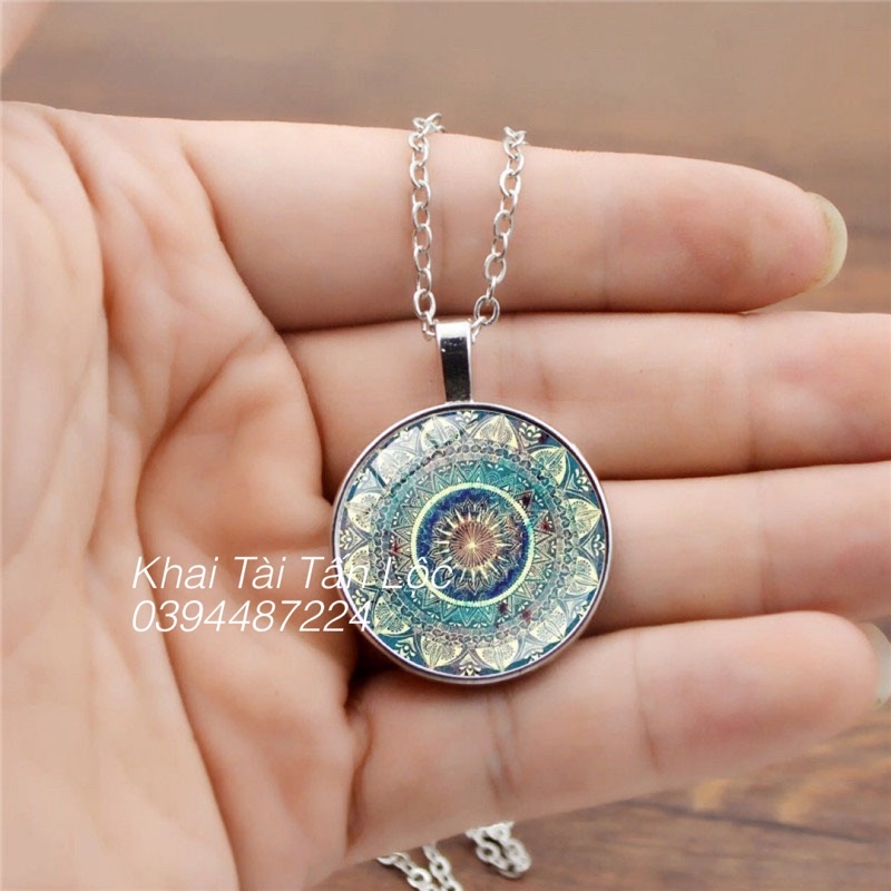 Bộ bông tai , dây chuyền và vòng tay hoa Mandala biểu tượng Phật Giáo