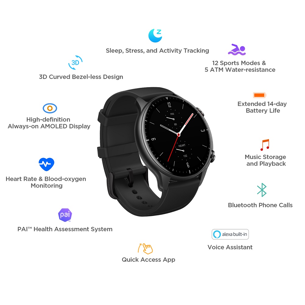 Đồng Hồ Thông Minh Amazfit GTR 2 - Giao Diện Tiếng Việt - Nghe cuộc gọi Trực Tiếp - Lưu trữ bộ nhớ 3GB | BH 12 tháng