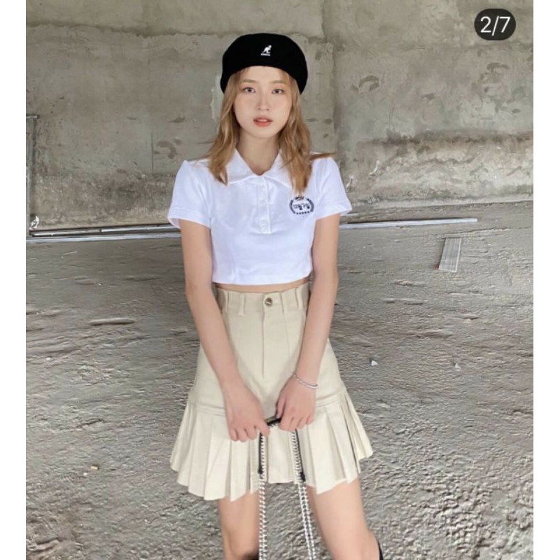 Áo croptop cổ polo GB