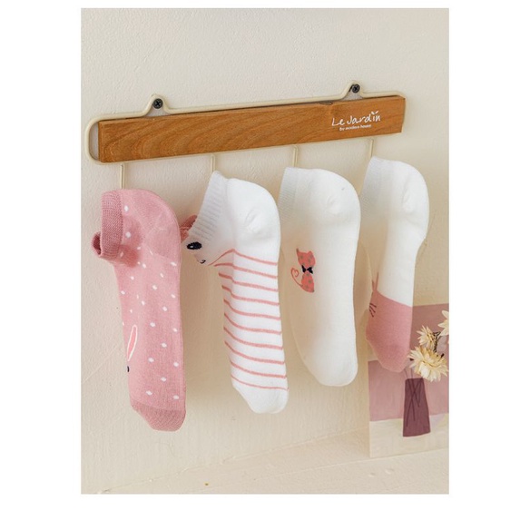 Set 5 đôi tất nữ ngắn cổ chủ đề mèo hồng siêu xinh BAG U TATMIX078-meohong