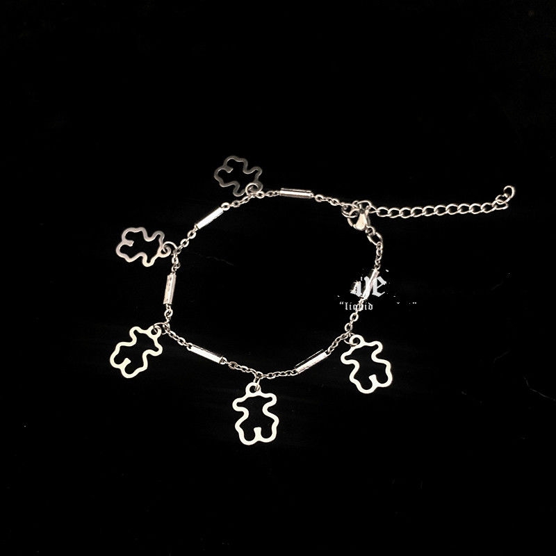 Vòng Tay Kim Loại Mặt Hình Gấu Cho Bé