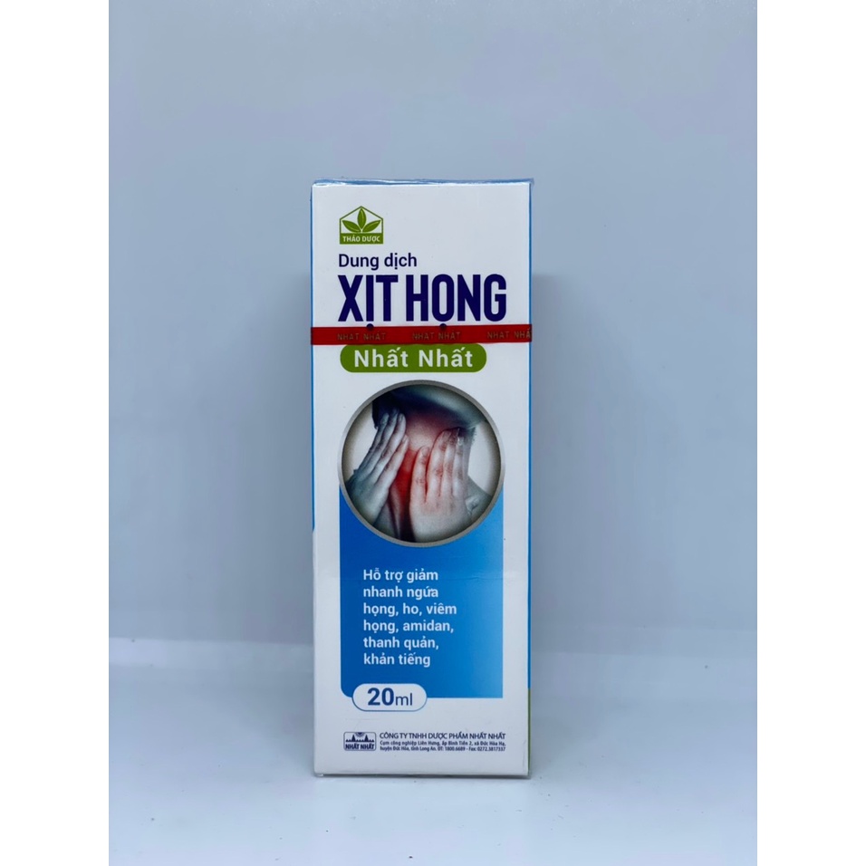 Xịt Họng Nhất Nhất 20ml Hỗ Trợ Làm Giảm Nhanh Viêm Họng, Ho, Khản Tiếng