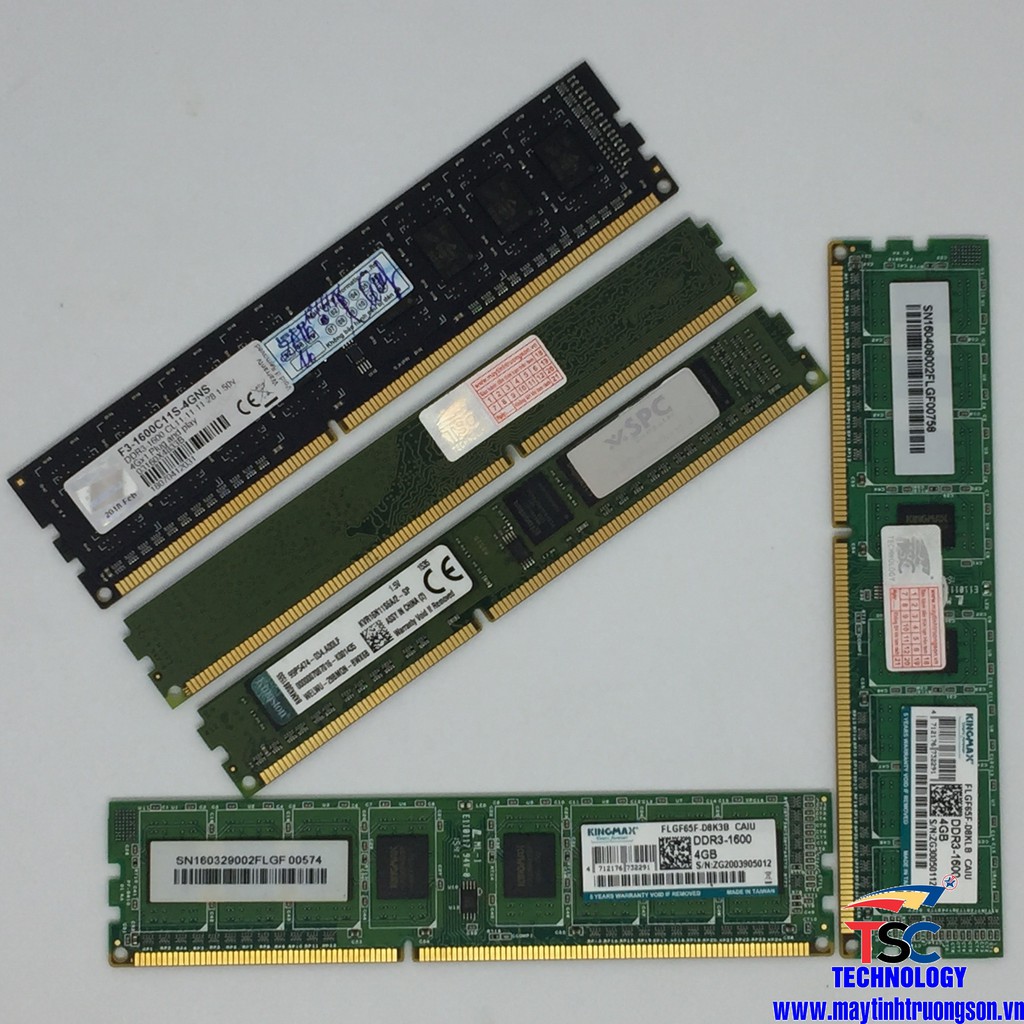 Ram PC DDR3 KINGSTON KINGMAX GSKILL 4GB Bus 1600 (Đã qua sử dụng còn mới 99%)