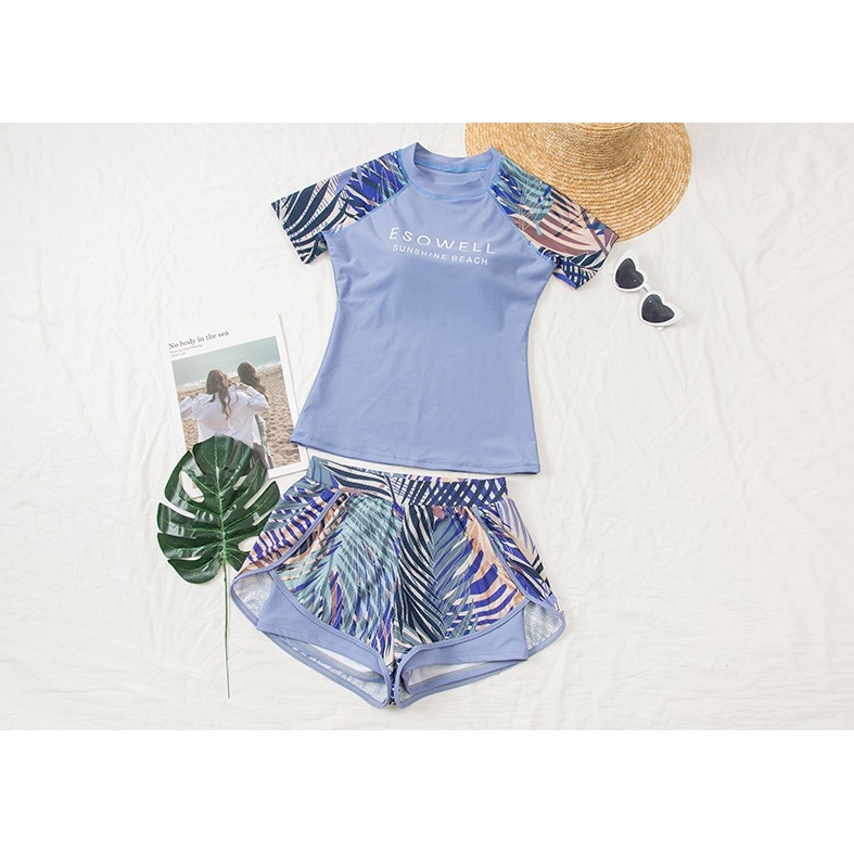 Bikini, Đồ bơi nữ ES02  áo ngắn tay + quần đùi phong cách, sành điệu