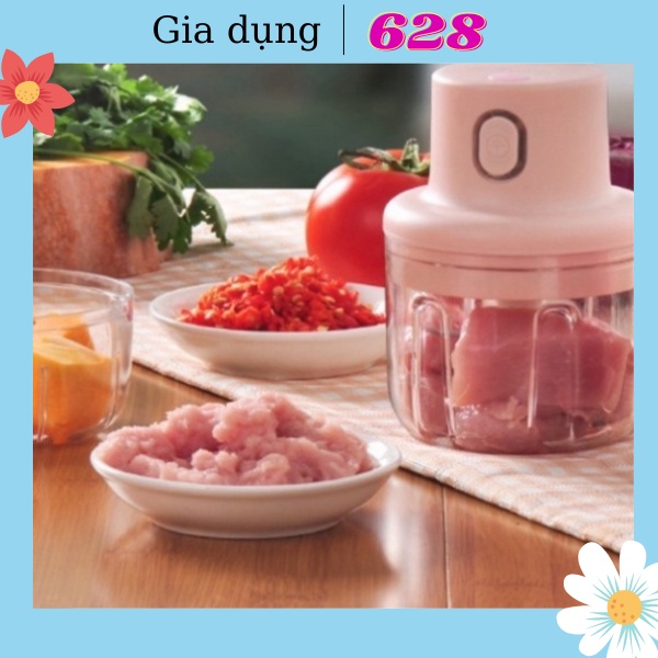 Máy Xay Thịt Cầm Tay Mini Sạc Điện 250ml – Máy Xay Tỏi Ớt, Củ Quả Đa Năng, Có Cổng Sạc Usb