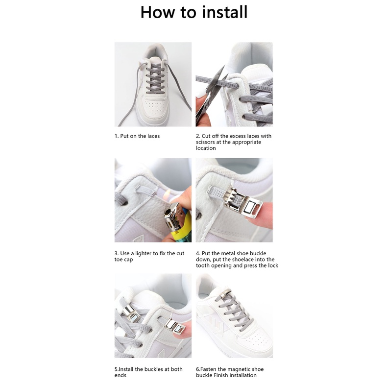 1 Cặp Dây Giày Co Giãn Khóa Nam Châm Không Cần Buộc Dành Cho Trẻ Em Và Người Lớn