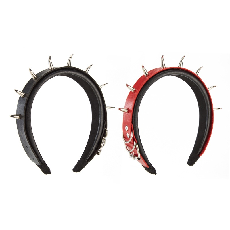 Băng Đô Cài Tóc Bằng Da PU Đính Đinh Tán Phong Cách Punk Gothic