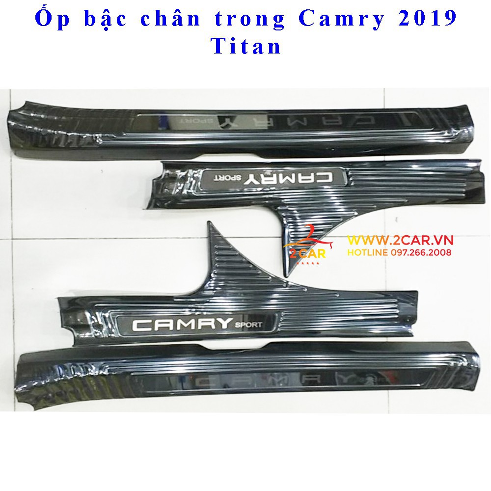 Ốp bậc cửa Trong, Ngoài xe Toyota Camry 2019-2021 Titan cao cấp