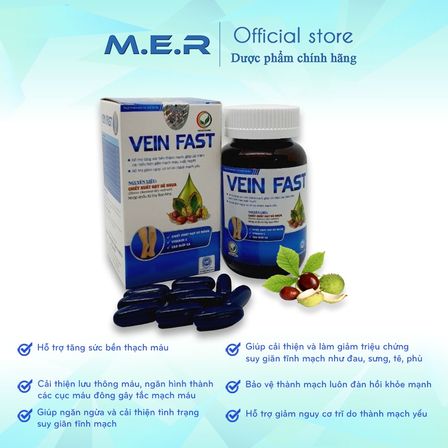 Viên uống hỗ trợ giảm suy giãn tĩnh mạch Vein Fast
