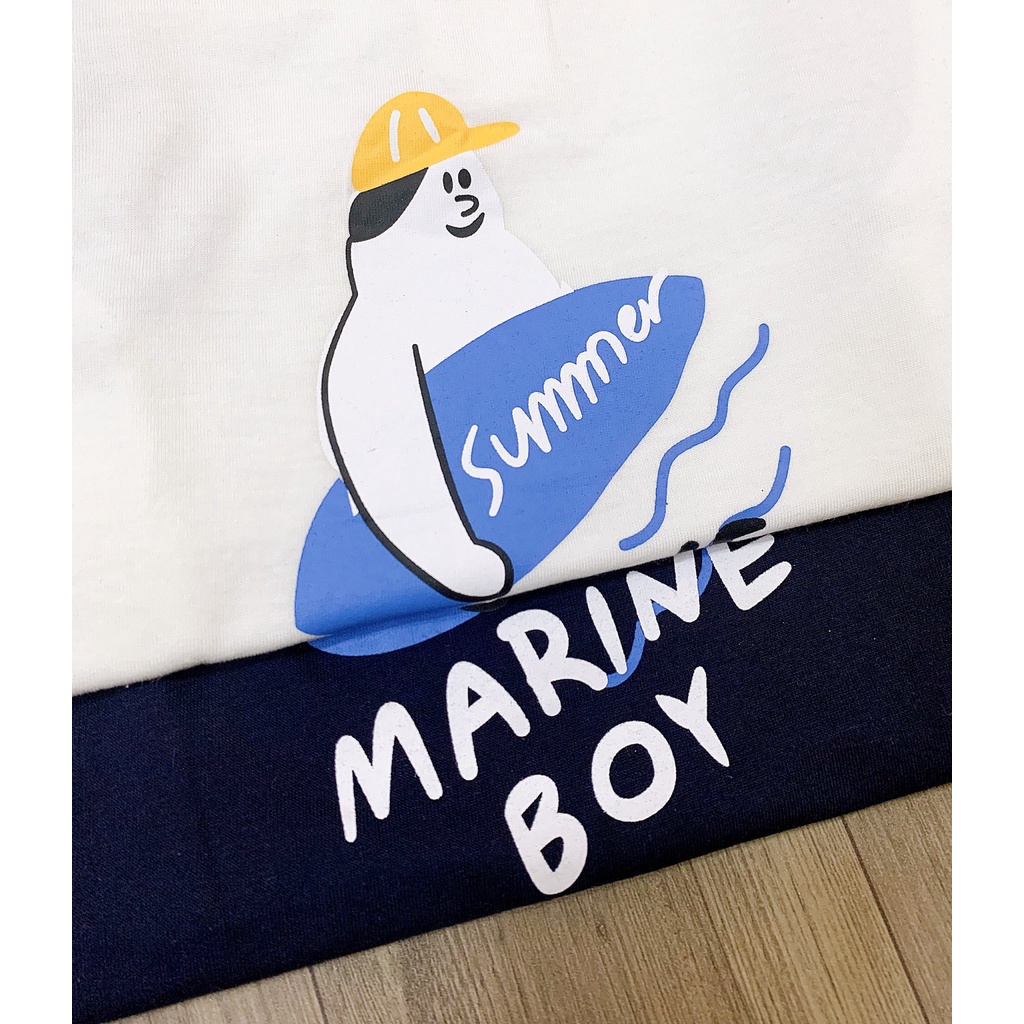 SET THUN SỌC MILKMILE HOẠ TIẾT MARINE BOY DỄ THƯƠNG CHO BÉ 2-7T