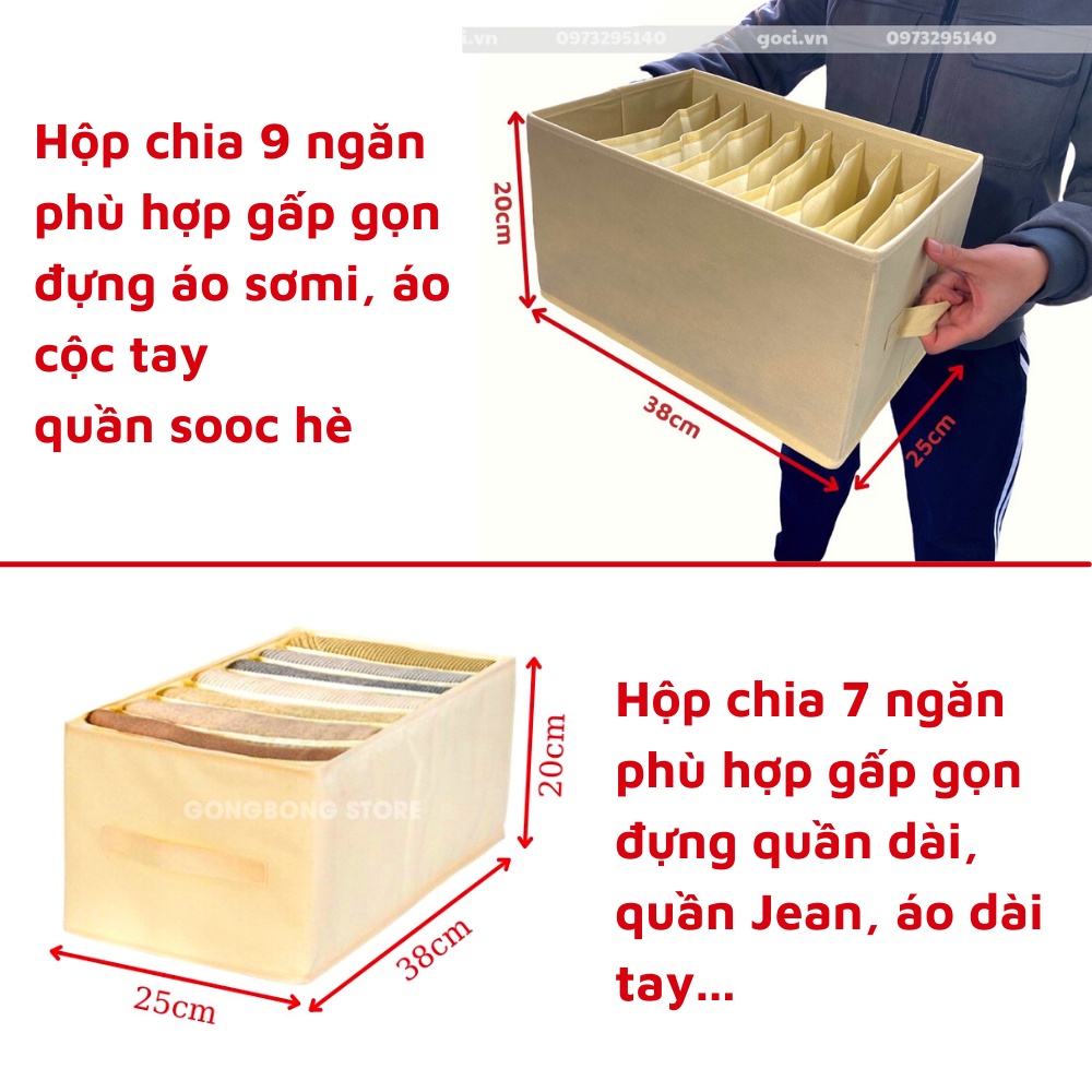 Khay túi vải size to đựng quần áo Khay đựng quần jean 7 ngăn  Túi sắp xếp quần áo cho tủ áo gọn gàng tiện lợi