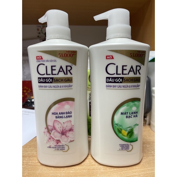 Dầu gội Clear mát lạnh bạc hà 630g