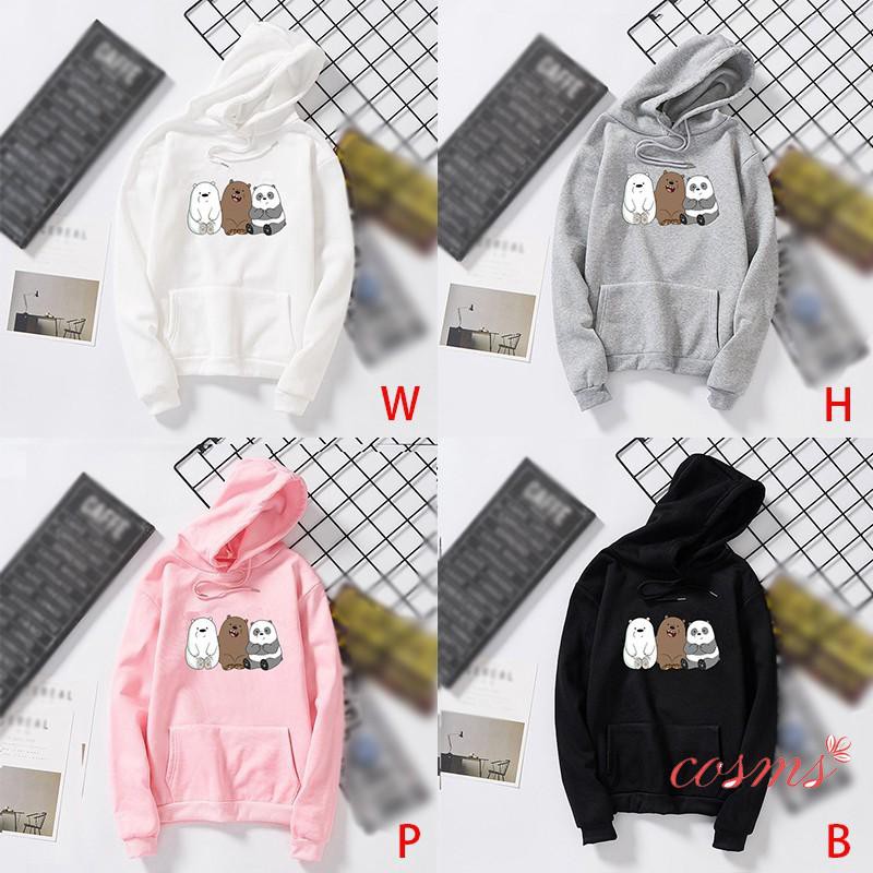 Áo Hoodie Có In Hình We Bare Bears Cao Cấp Cho Nam / Nữ