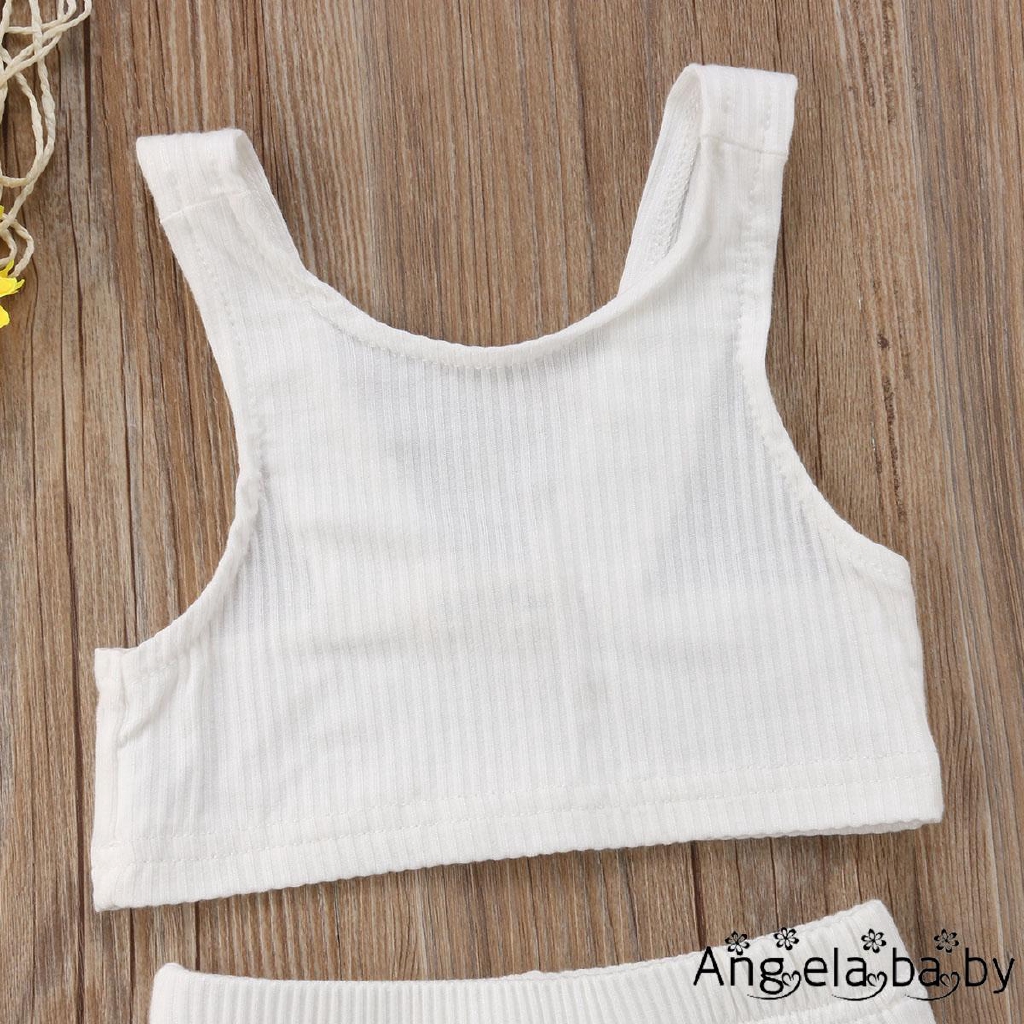 Set Áo Không Tay + Váy Ngắn Dễ Thương Cho Bé Gái
