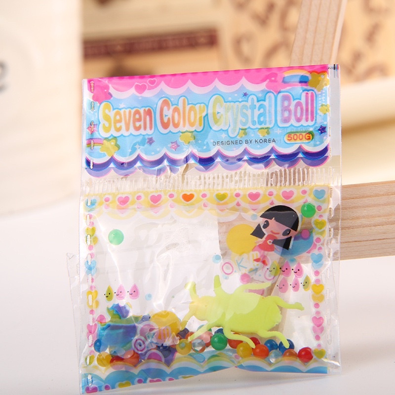 Gói 100 hạt nở sắc màu kèm thú xinh xắn ngộ nghĩnh