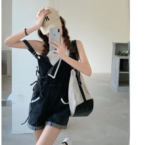 Jiashucheng Quần Short Denim Lưng Cao Ống Rộng Thời Trang Cá Tính Cho Nữ