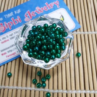 250 viên nhựa giả ngọc trai 4mm xanh cánh chả