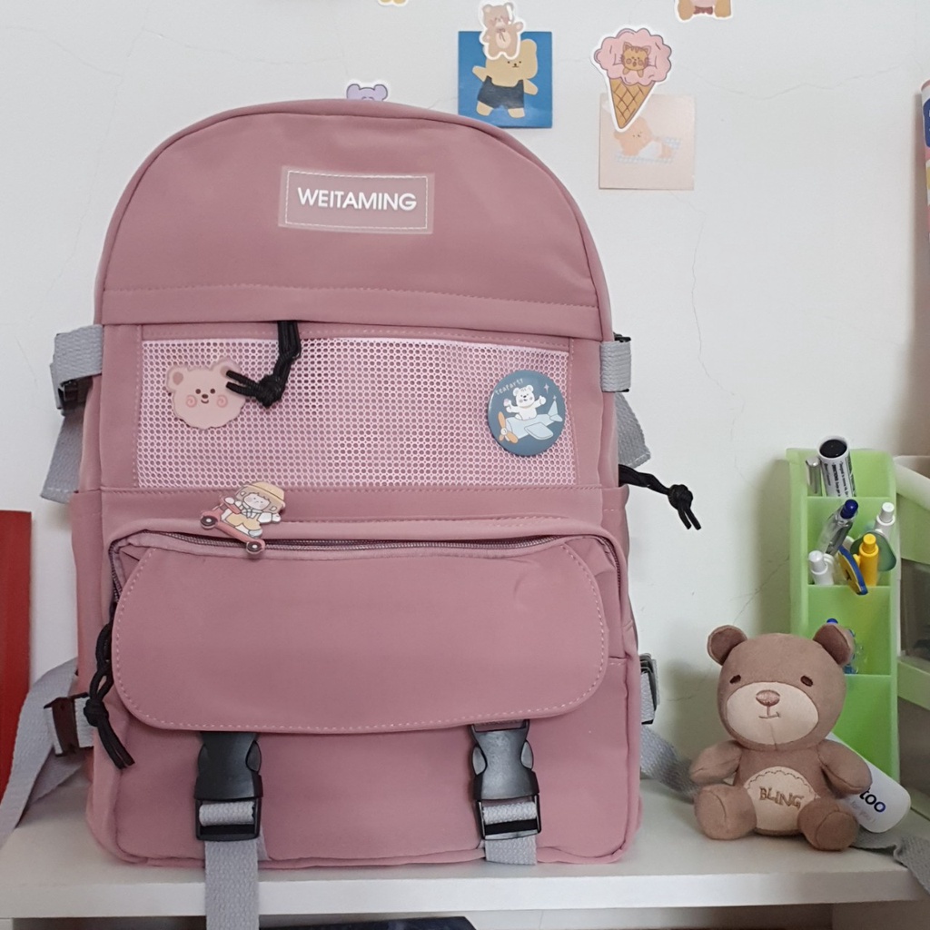 Balo nữ giá rẻ ulzzang đẹp đi học thời trang cao cấp B036 lưới lipano, weitaming