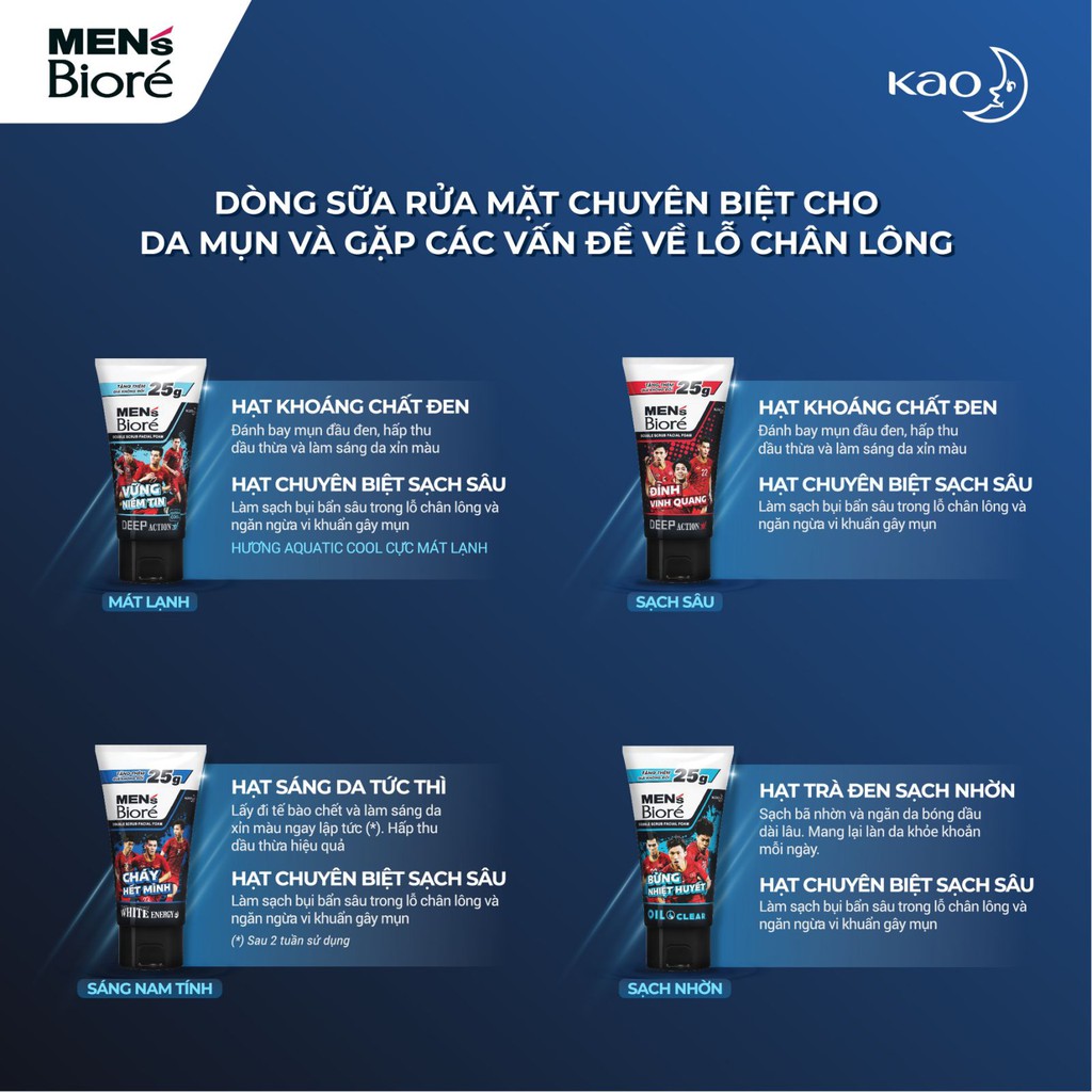 Sữa Rửa Mặt Men Biore Hạt Tác Động Kép Sạch Nhờn 125g