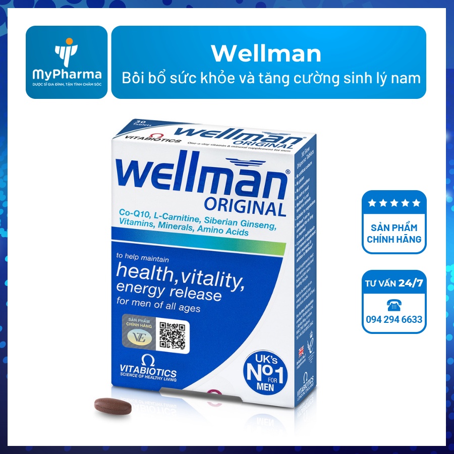 [Chính hãng] Wellman – Bồi bổ sức khỏe và tăng cường sinh lý nam - nhập khẩu chính hãng từ Anh quốc