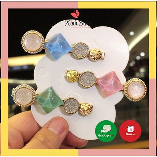 Kẹp tóc cô gái phong cách Hàn Quốc phụ kiện tóc của người lớn kẹp pha lê sang trọng đơn giản - xinh Store
