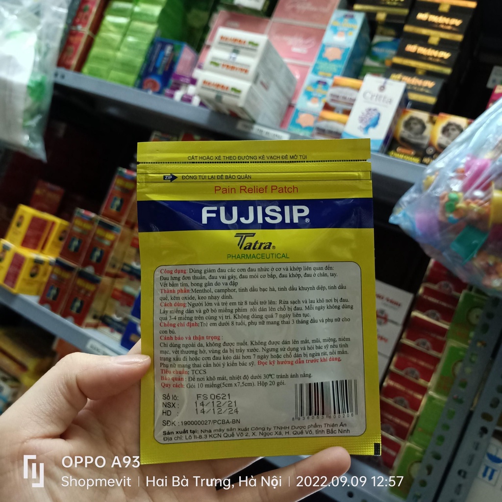 Cao dán FUJISIP nóng gói 10 miếng 5x7,5cm