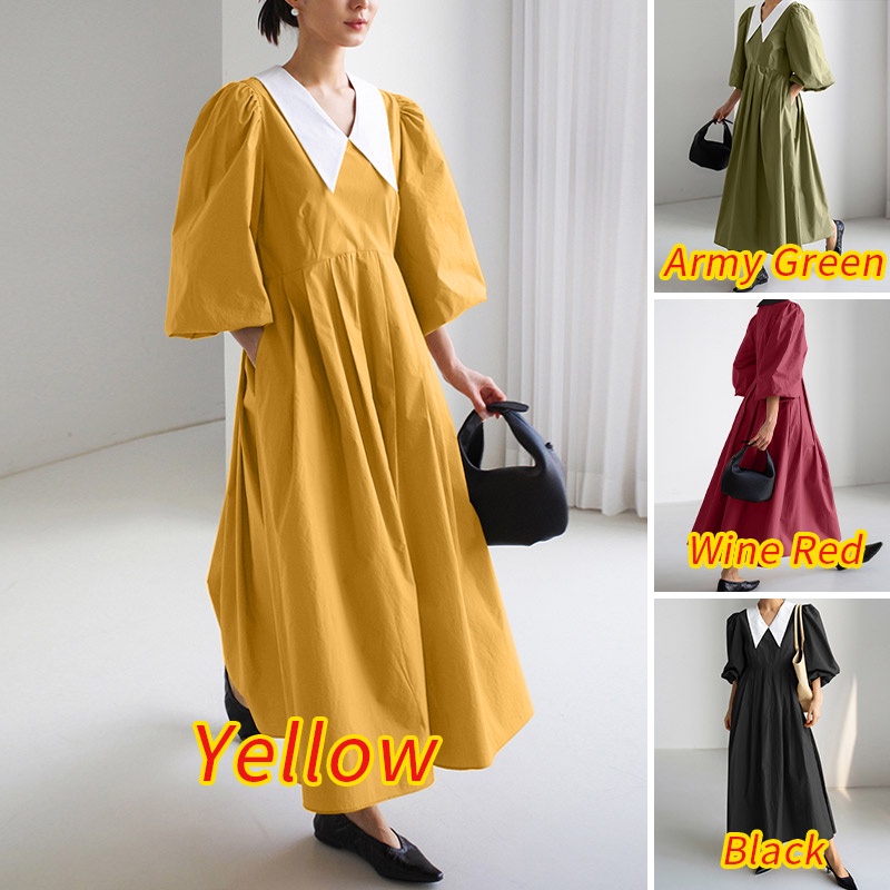 Đầm dài Zanzea dáng rộng tay phồng thời trang đường phố Hàn Quốc dành cho nữ
