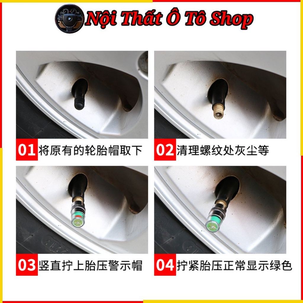 Ốc Van Nắp Vòi Lốp Xe Ô Tô Xe Hơi Kết Hợp Đo Áp Suất Lốp - Xe Máy | Phụ Kiện Nội Thất Ô Tô Shop