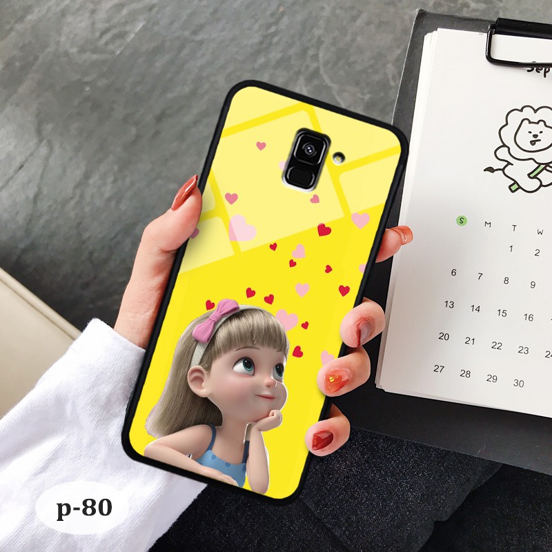 Ốp kính in hình cute SAMSUNG A8 PLUS 2018