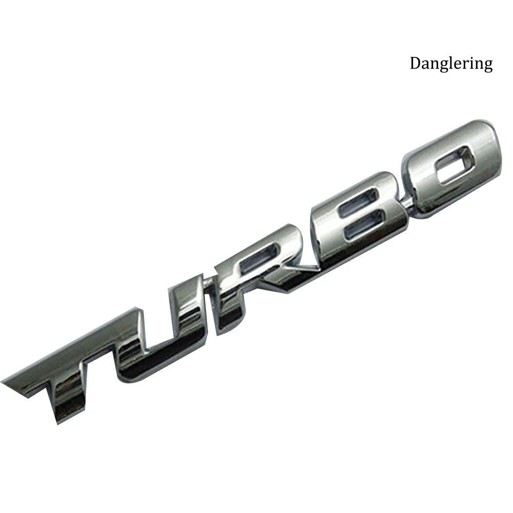 Hình dán chữ turbo 3D bằng kim loại trang trí xe ô tô đẹp mắt