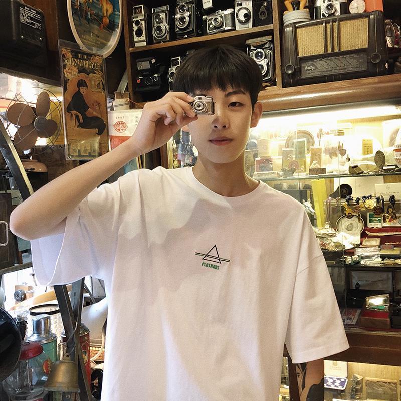 Áo Thun 3158 Fujsxejs PEONYB Unisex [FREESHIP]  Phông form rộng tay lỡ, pull in hình tam giác vintage cá tính Ulzzang