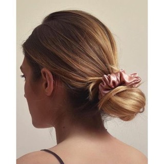 Dây buộc tóc scrunchies phi bóng lụa mềm