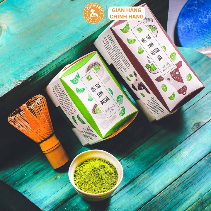 Bột trà xanh matcha  L'angfarm túi 4g, hộp, 16 túi, mẫu hanko, Matchi Matcha