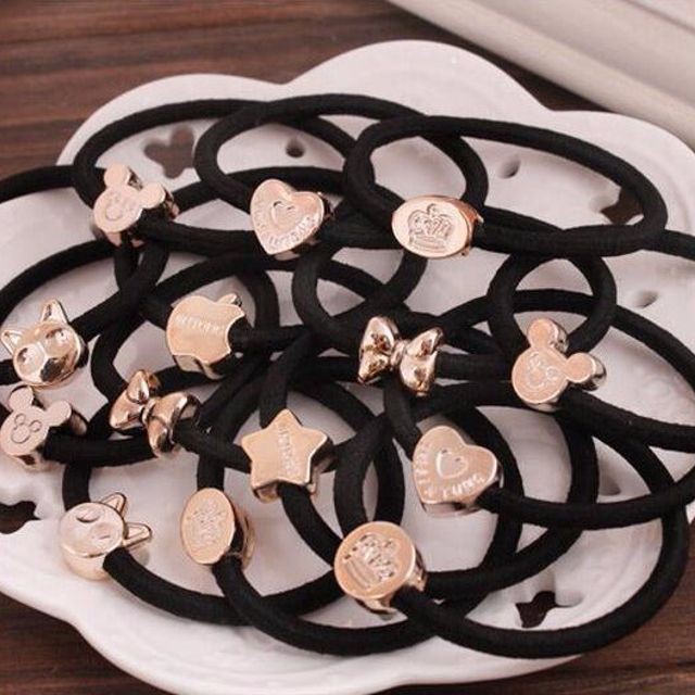 Chun Buộc Tóc Dây Đen Hàn Quốc - Nhiều Họa Tiết