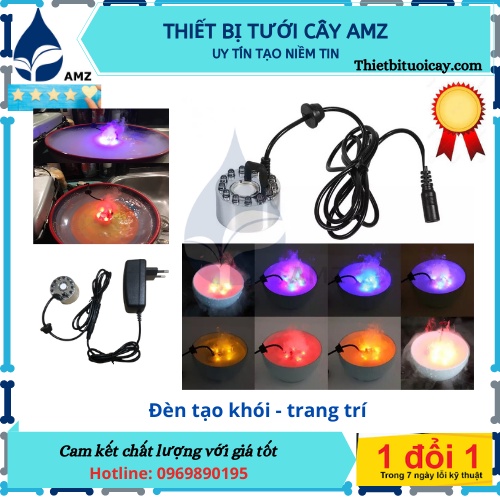 Phun sương tạo khói 12 Led đổi màu - kèm nguồn đầy đủ