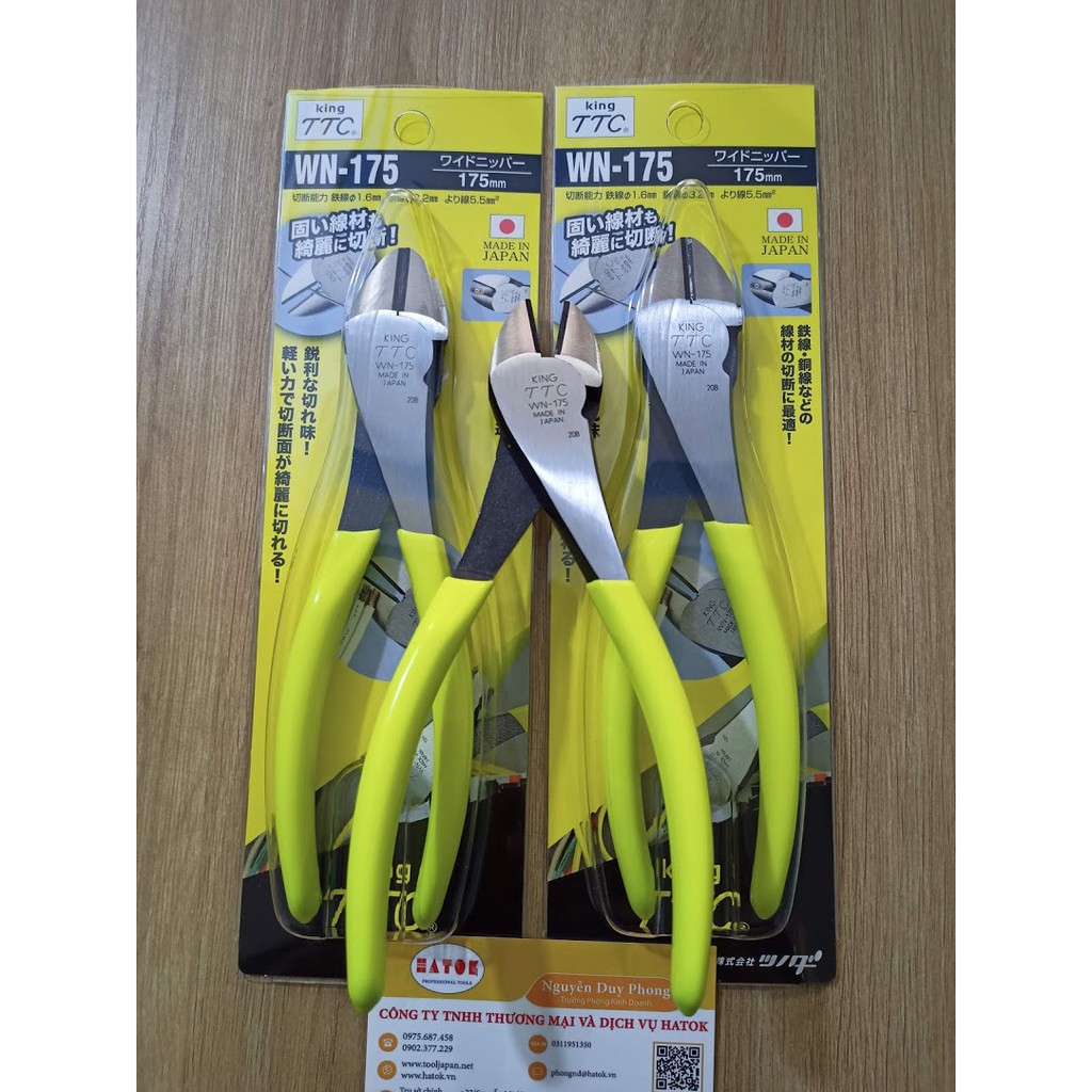 Kìm cắt chéo hàm rộng Tsunoda TTC WN-175 Made In Japan